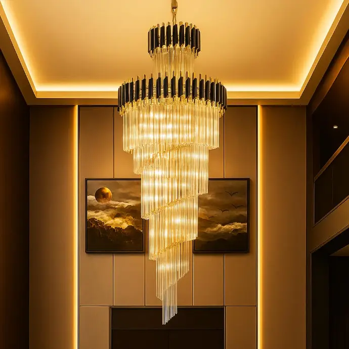 long chandelier for duplex
